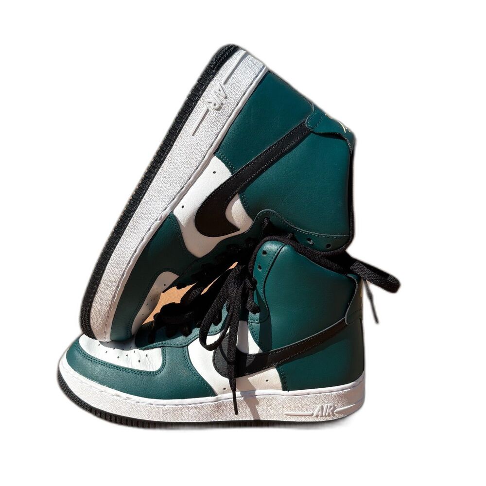 Nike Air Force 1 High Custom Womens 8.5 Green White Black Slytherin Style AF1